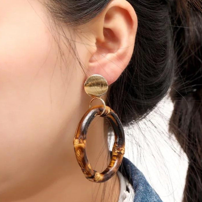 Bamboo Circle Earrings - Ellevoke
