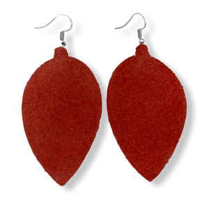 Vegan Leather Leaf Earrings - Ellevoke