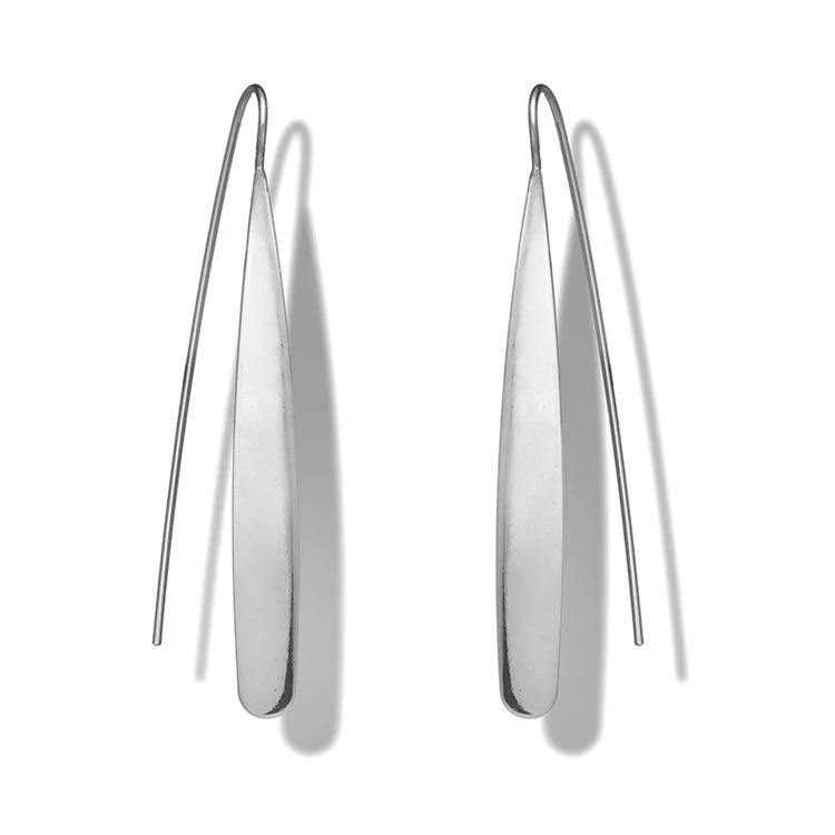 Thin Metal Hook Earrings - Ellevoke