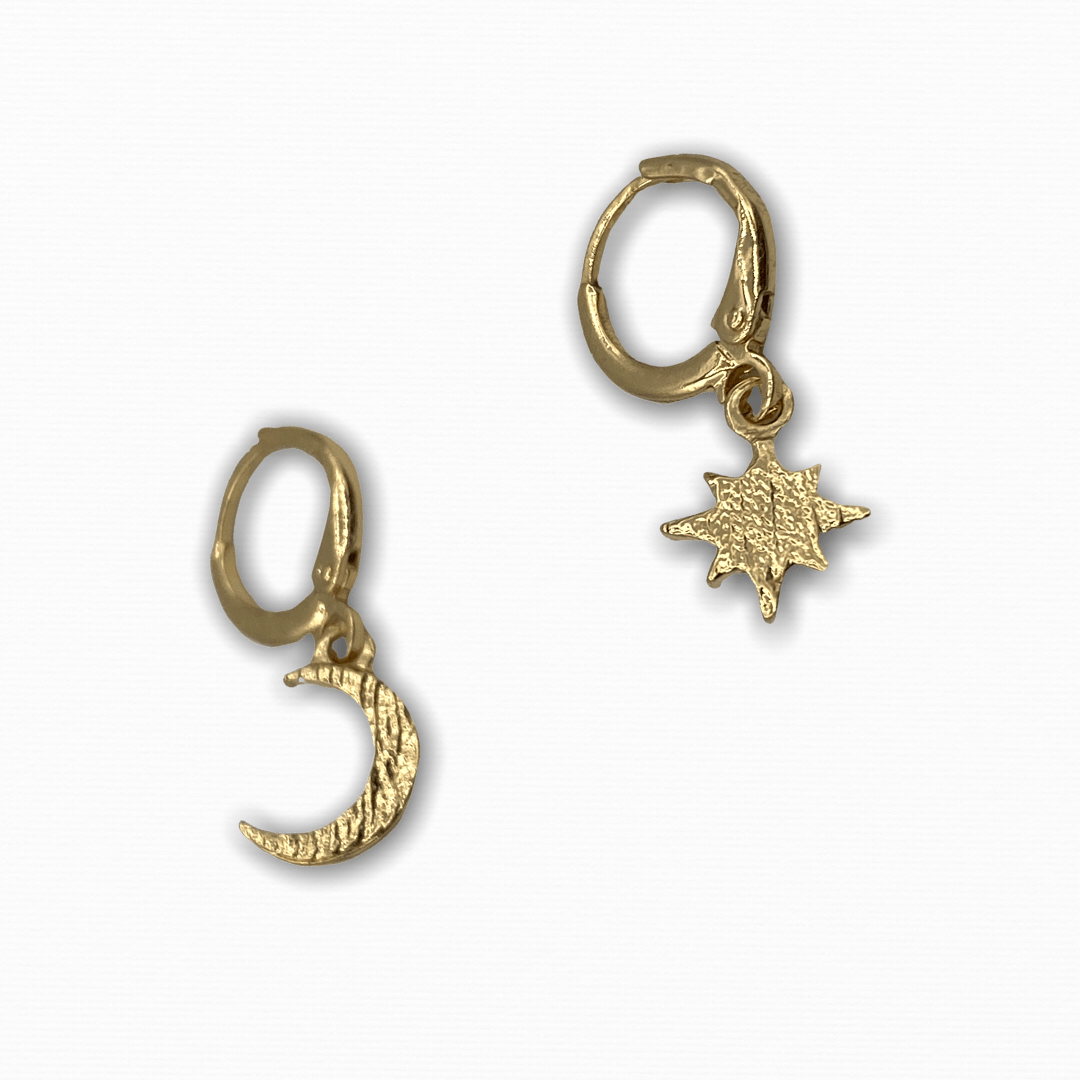 Moon and Star Earrings - Ellevoke