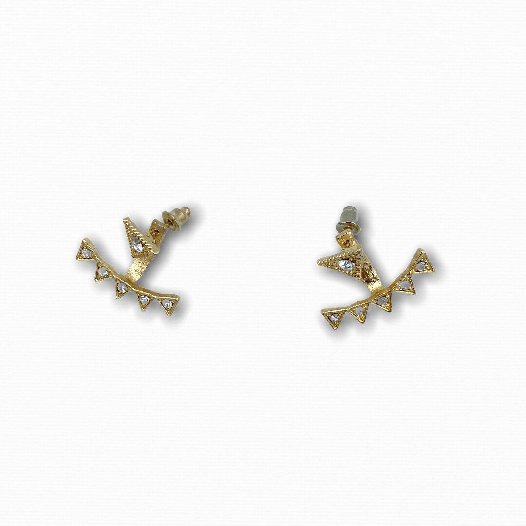 Crystal Triangle Earrings Two Sided - Ellevoke