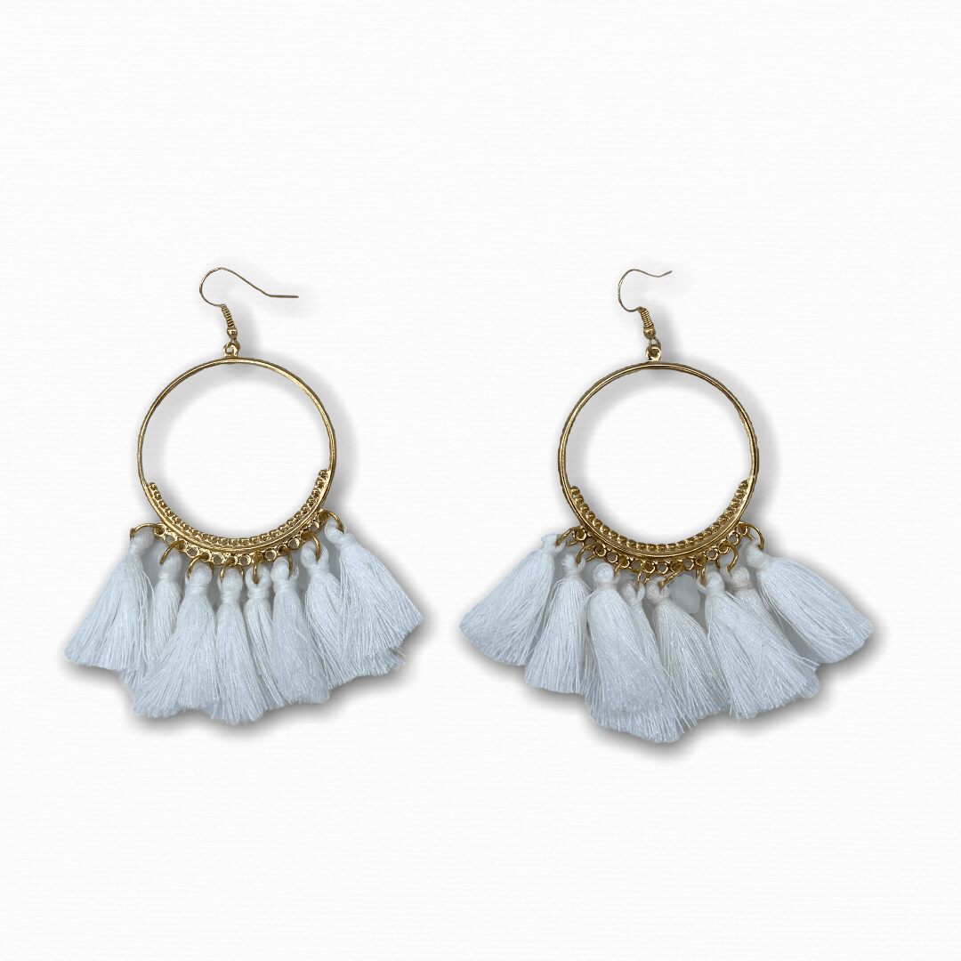 Circle Tassel Earrings - Ellevoke