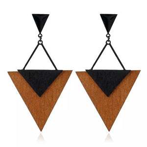 Triangle Wood Earrings - Ellevoke