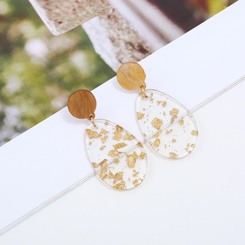 Waterdrop Gold Flake Earrings - Ellevoke