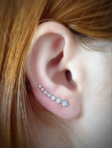 Crystal Climber Earrings 925 Silver - Ellevoke