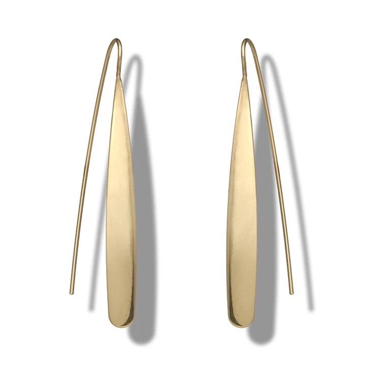 Thin Metal Hook Earrings - Ellevoke